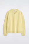 Cos Boiled-wool Crew-neck Cardigan In Yellow