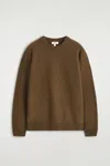 Cos Maglione Girocollo In Lana Cotta In Brown