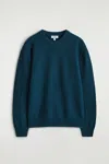 Cos Boiled-wool Crew-neck Sweater In Blue