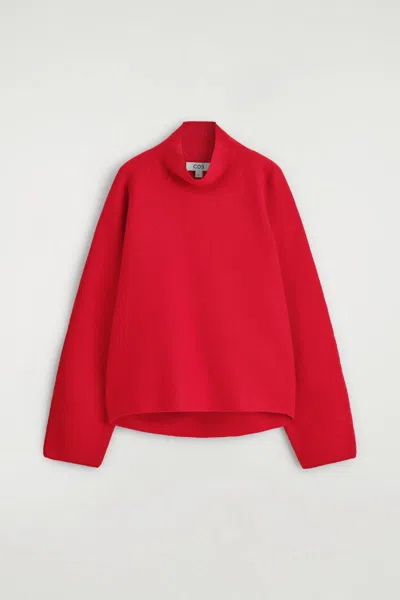 Cos Maglione In Lana Cotta Con Collo A Imbuto In Red