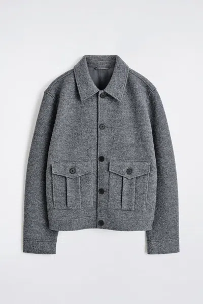Cos Boiled-wool Jacket In Gray