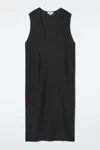 Cos Boiled-wool Midi Dress In Black