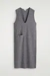 Cos Boiled-wool Midi Dress In Gray