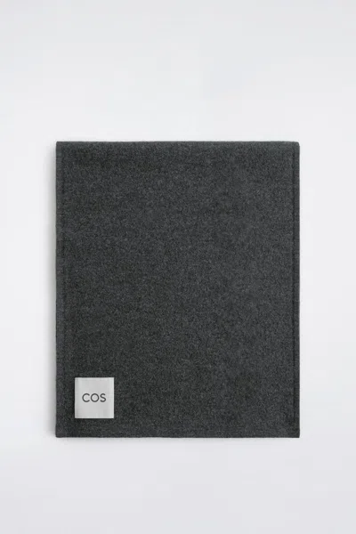 Cos Boiled Wool Scarf In Grey