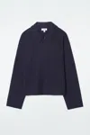 Cos Strickjacke Aus Kochwolle Mit Reissverschluss In Navyblau