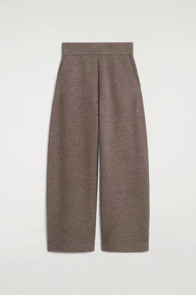 Cos Boiled Wool-blend Barrel-leg Pants In Beige