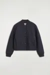Cos Boiled Wool-blend Bomber Jacket In Gris