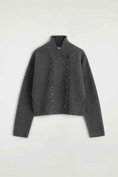 Cos Boiled-wool Uniform Jacket In Gray