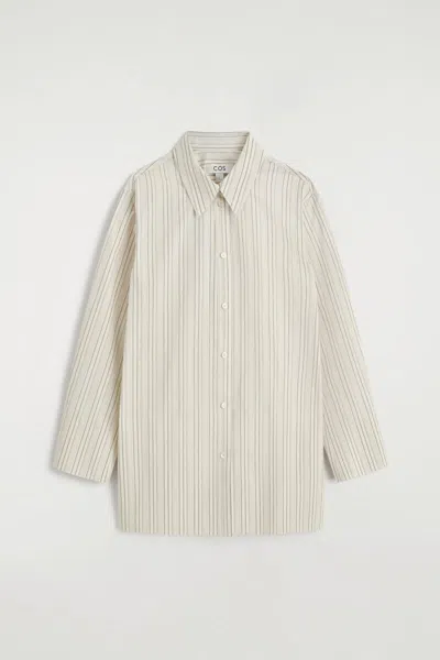 Cos Bonded-panel Cotton Shirt In Blanc