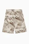 COS BOTANICAL-PRINT LINEN SHORTS