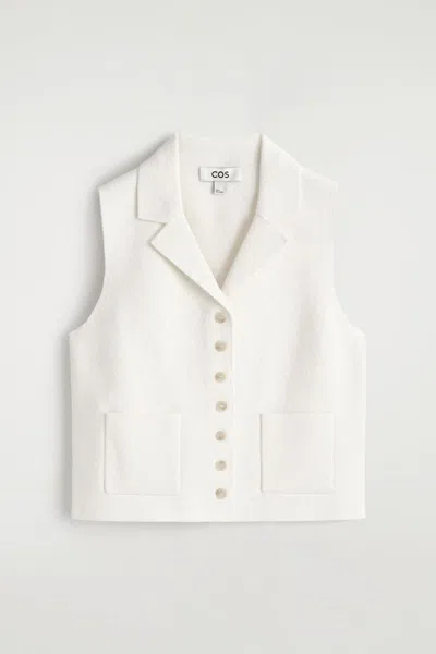 Cos Bouclé-knit Vest In White