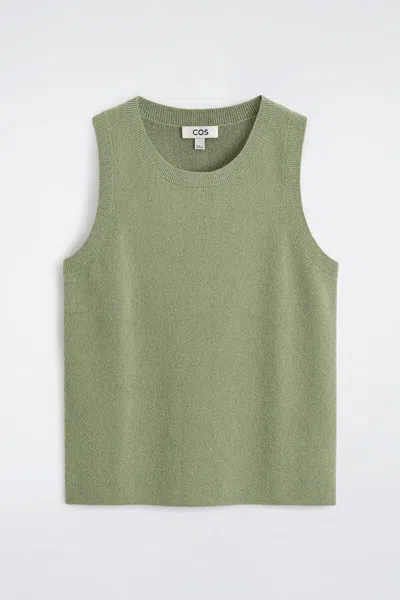 Cos Bouclé-knit Tank Top In Green
