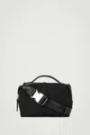 Cos Boxy Water-repellent Crossbody Bag - Canvas In Black