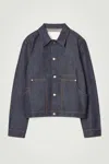 Cos Boxy Denim Jacket In Blue