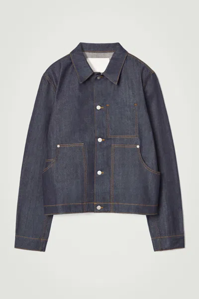 Cos Boxy Denim Jacket In Blue