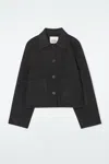 Cos Boxy Double-faced Wool Jacket In Black