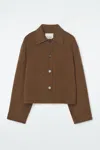 Cos Boxy Double-faced Wool Jacket In Brown