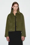 Cos Boxy Double-faced Wool Jacket In Green