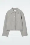 Cos Boxy Double-faced Wool Jacket In Gray