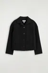 Cos Boxy Jersey Jacket In Black