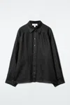 Cos Boxy Linen Shirt In Brown In Black