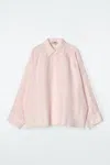Cos Boxy Linen Shirt In Pink
