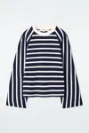 Cos Boxy Long-sleeved T-shirt In Blue