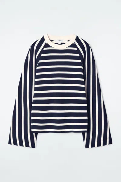 Cos Boxy Long-sleeved T-shirt In Blue