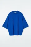 Cos Boxy Mock-neck T-shirt In Blue