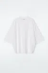 Cos Boxy Mock-neck T-shirt In White