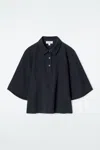 Cos Boxy Polo Shirt In Blue