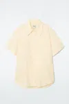 Cos Boxy Short-sleeved Cotton Shirt In Yellow