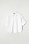Cos Boxy Short-sleeved Linen Shirt In White