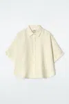 Cos Boxy Short-sleeved Linen Shirt In Yellow