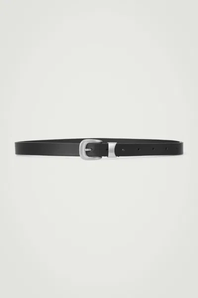 Cos Braided Leather Belt In Black