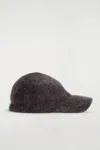 Cos Brushed-cashmere Baseball Cap In Brown