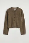 Cos Brushed-cashmere Cardigan In Green