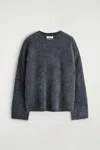 Cos Maglione Girocollo In Cashmere Spazzolato In Blue