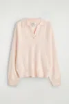 Cos Brushed-cashmere Polo Sweater In Pink