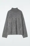 Cos Brushed-cashmere Turtleneck Sweater In Grey