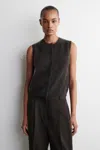 Cos Brushed-cashmere Vest In Brown