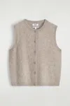 Cos Brushed-cashmere Vest In Sand