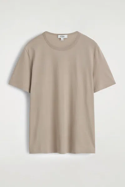 Cos Brushed-cotton Shirt In Beige
