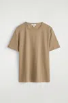Cos Brushed-cotton T-shirt In Beige In Sand