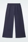 Cos Brushed-cotton Wide-leg Joggers In Blue