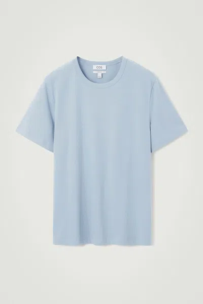 Cos Brushed Lightweight T-shirt In Blue