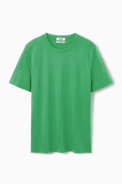 Cos Brushed Lightweight T-shirt In Green