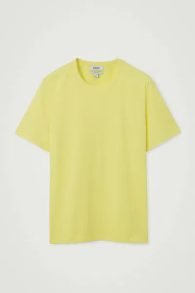 Cos Brushed Lightweight T-shirt In Yellow