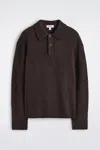 Cos Brushed-wool Polo Shirt In Brown In Brown