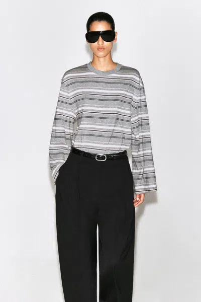 Cos Brushed-cotton Long-sleeved T-shirt In Gray